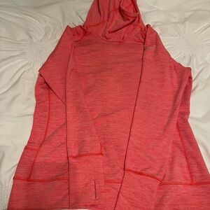 Women’s Nike Golf Dri-fit Hooded Sweatshirt with side pockets in coral size xl